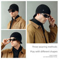 thumbnail image 5 of Gorro de lana de moda para otoño e invierno para hombre, gorro cálido para todo tipo de climas, gorro de punto pequeño holgado con gran circunferencia de la cabeza y aspecto facial para hombre, 5 of 5