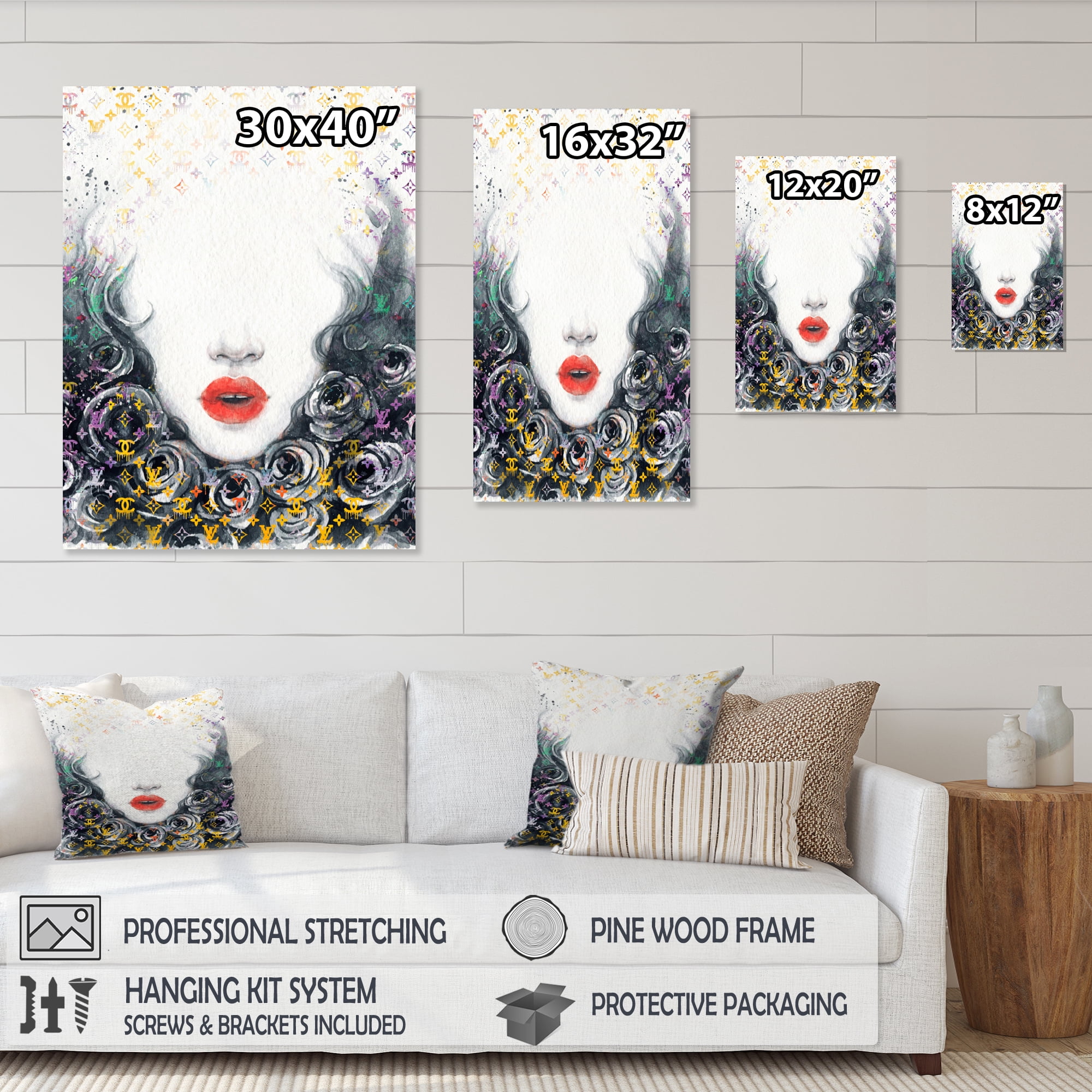 Designart High Fashion Female Sketch VI Canvas Wall Art