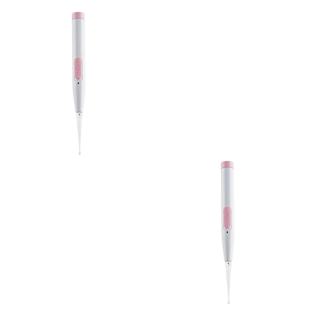 Guardurnaity Reciclaje de cera para los oídos para niños, palillo para el cuidado de la salud, herramientas de limpieza, accesorios de extracción Blanco Recargable 2Conjunto