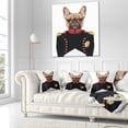 thumbnail image 3 of Designart French Bulldog in Military Uniform - Animal Throw Pillow - 18x18, 3 of 5