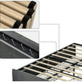 thumbnail image 4 of Upholstered Platform Bed Frame Queen Size with 4 Storage Drawers, Queen Platform Bed Frame with Mattress Foundation Strong Wooden Slats Support, Queen Size Bed Frame No Box Spring Needed, 4 of 7