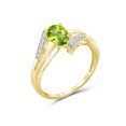 thumbnail image 2 of JewelersClub Peridot Ring Birthstone Jewelry–0.80 Carat Peridot 14K Gold Plated Silver Ring Jewelry with White Diamond Accent–Gemstone Rings with Hypoallergenic 14K Gold Plated Silver, 2 of 4