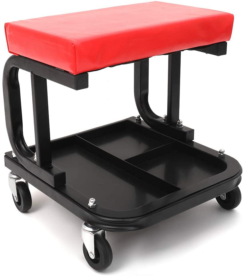 Details about   Mechanics Rolling Seat Tool Box Garage Roller Creeper Chair Mechanic Stool Trays 
