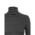 thumbnail image 5 of MixMatchy Women's Tight Fit Lightweight Solid/Stripe Long Sleeves Turtle Neck Top, 5 of 5