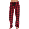 thumbnail image 1 of Pantalones de pijama de franela a cuadros Buffalo para mujer con bolsillos Xemadio CJWUS-5752, 1 of 3