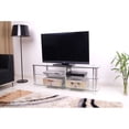 thumbnail image 3 of 60 Inch Tempered Glass and Aluminum TV Stand with Wire management, 3 of 3