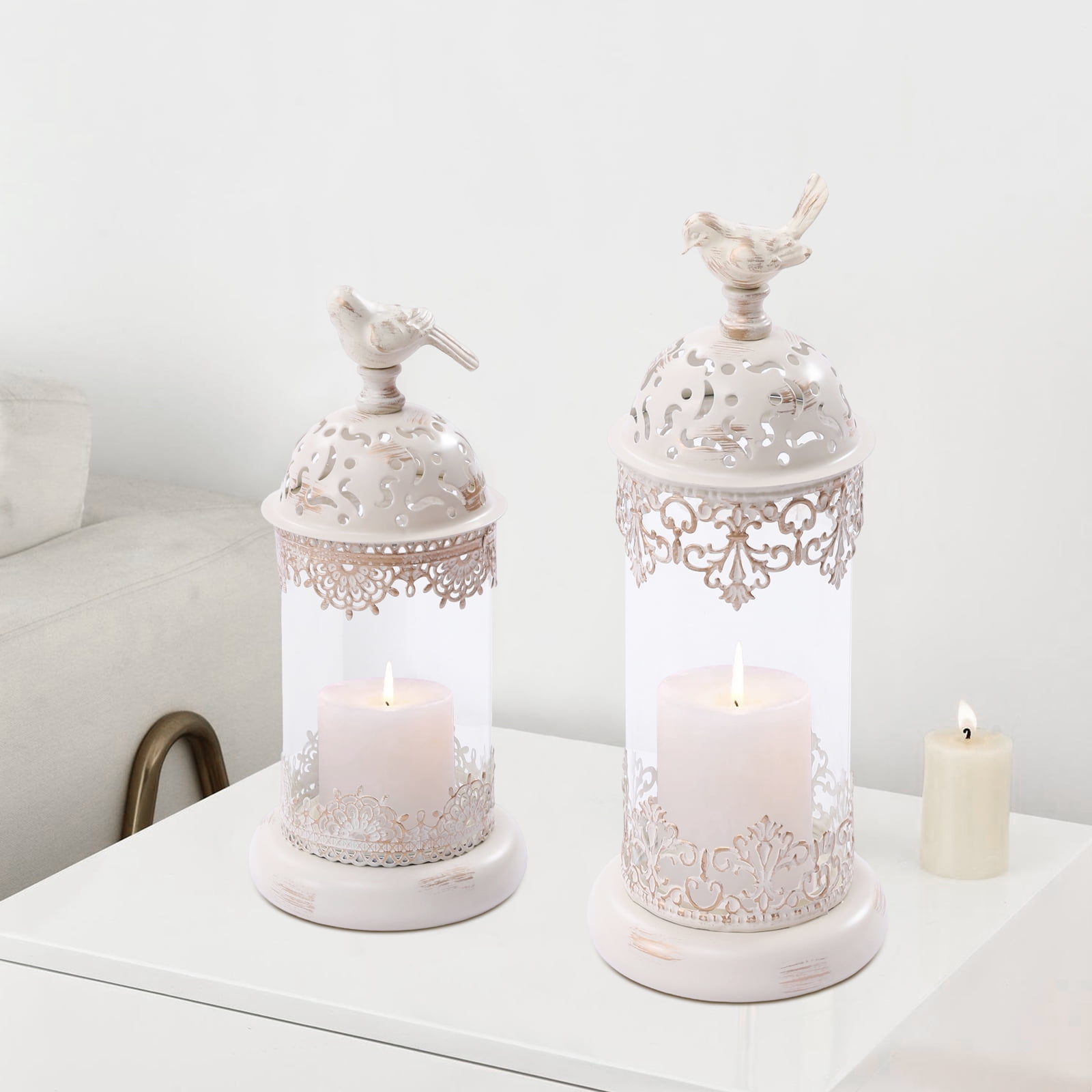 Miumaeov Candle Holders Decorative Bird Cage Lantern Tabletop Decorative Accent Candleholder