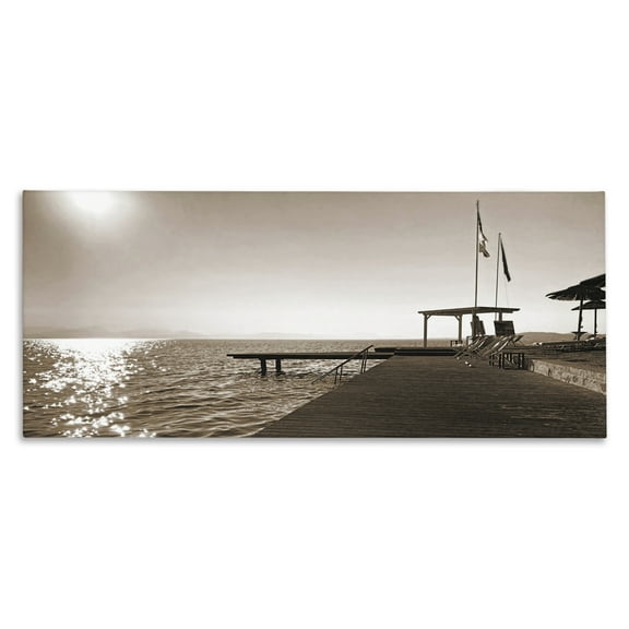 Stupell Industries On Deck Summer Scene Coastal Photography Gallery Wrapped Canvas Art Print Wall Art, 24 x 10