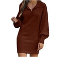thumbnail image 1 of Vestidos Para Mujer Otoño Moda Casual Sólido Cuello Pico Manga Larga Vestido Suelto Otoño Blusa Pulóver Tops Odeerbi ODB146518, 1 of 8