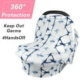 thumbnail image 2 of Amerteer Carseat Canopy & Nursing Cover, Stretchy & Ultra Soft Breastfeeding, Car seat & Stroller, Shopping Cart Covers for Boys or Girls, Best Stretchy Infinity Scarf and Shawl-Blue Lattice, 2 of 8