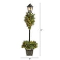 thumbnail image 2 of Nearly Natural 50 Warm White LED Lights, 5' Holiday Pre-lit Decorated Lamp Post with Artificial Christmas Greenery, Indoor Outdoor Patio Porch Decor, 2 of 10