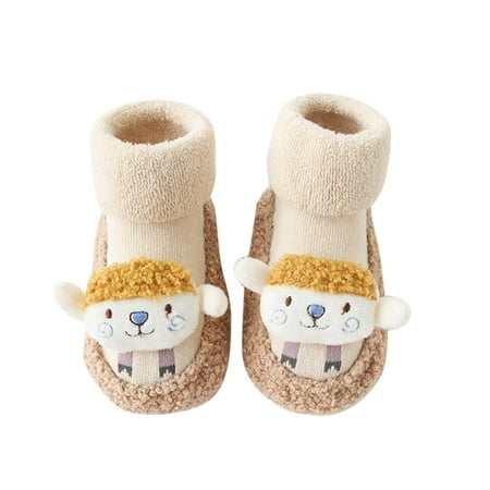 

yinguo cute children toddler shoes autumn and winter boys and girls floor sports shoes flat bottom non slip warm and comfortable sheep a b