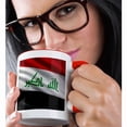 thumbnail image 2 of 3drose, Flag of Iraq Waving in the Wind, 15oz Two-tone Red Mug, 2 of 6