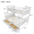 thumbnail image 4 of Twin Over Full Bunk Bed with Two Storage Drawers, Ladder and Safety Guardrail for Kids Teens Adult, Wood Bunk Bed Frame for Bedroom Guest Room, White 78.7''Lx76.3''Wx62.3''H, 4 of 7