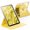Yellow, variant on 360° Rotating Glitter Case Clear Back & Pencil Holder for iPad 11"/10.9"