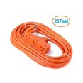 thumbnail image 1 of 25 Pi (avec 3 Prises/prises/prises) Cordon d'Extension Robuste 16 Gauge 13 A pour Intérieur et Extérieur, Orange, 1 of 1