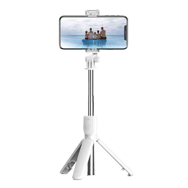 BT Selfie Stick Trépied Pliable Rotation à 360° Support de Téléphone Mobile Portatif Multifonction Réglable pour Prendre des Photos Spectacle en Direct Enregistrement Vidéos