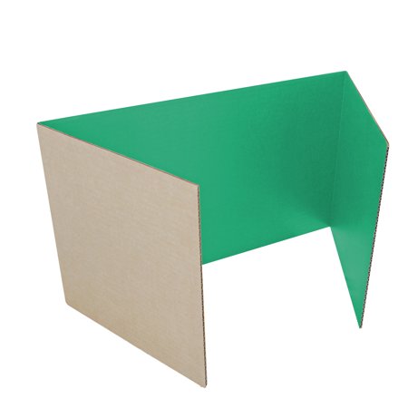Office  School  Home  College 12 x 48 Study Carrel Green Corrugated Bulk Pack of 12