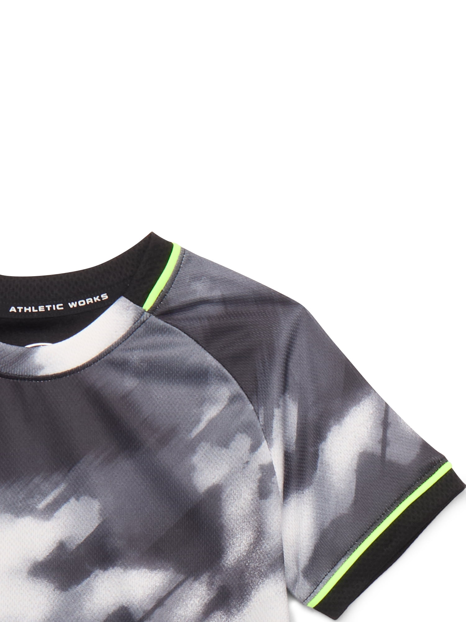 Athletic Works Boys Printed Active Tee with Short Sleeves, Sizes 4-16 & Husky