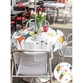 thumbnail image 6 of Outdoor Tablecloth with Umbrella Hole Zipper Colorful Diamond Round Tablecloth 54" Waterproof Outside Table Cloth Modern Geometric Middle Century White Patio Table Cover Tablecloths for Picnic Party, 6 of 8