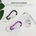 thumbnail image 3 of 7 Pcs 5# Screw Lock Mini Multicolor Aluminum Carabiner Hook w Keyring, 3 of 9
