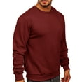 thumbnail image 1 of RKSTN Mens Long Sleeve T Shirt Round Neck Solid Color Sweatshirt Pullover Warm Work Fleece Sweatshirt Tops, 1 of 7