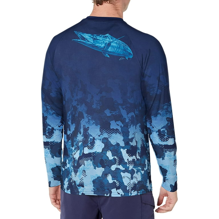 Huk Men's Pursuit Refraction Fish Fade San Sal Wahoo Medium Long-Sleeve  Shirt 