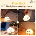 thumbnail image 4 of Luz nocturna LED en la nube para niños, luz de silicona suave para el dormitorio de la guardería, luz colorida para dormir con sensor táctil y lámpara de control remoto para el dormitorio de los niño, 4 of 5