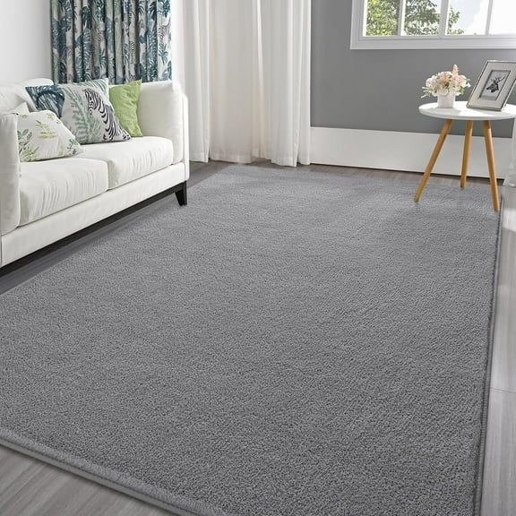 Arogan Soft Low Pile Rug Modern Area Rugs for Bedroom Living Room,Suitable for Boys Girls Teenagers and Adults with Super Soft Touch ,Gray , 6' x 9'