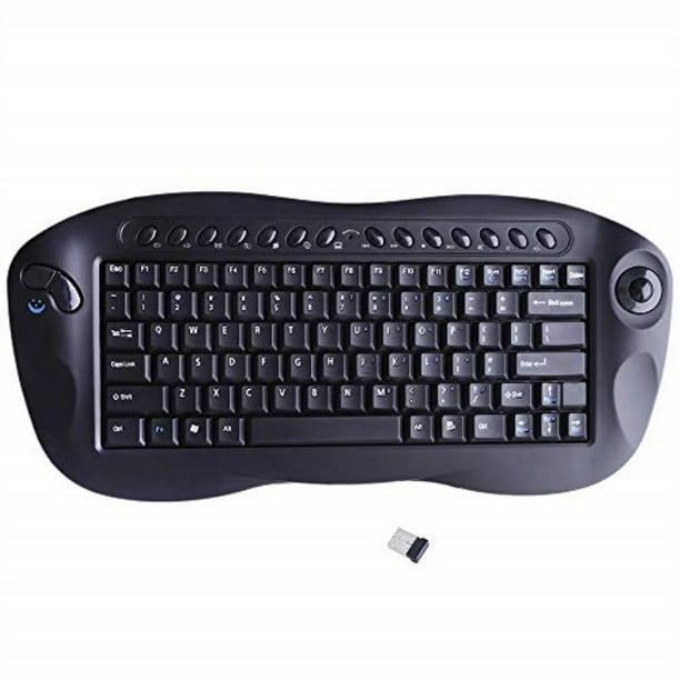 GOEASILY 2.4GHz Portable QWERTY Wireless Optical Trackball Keyboard Air