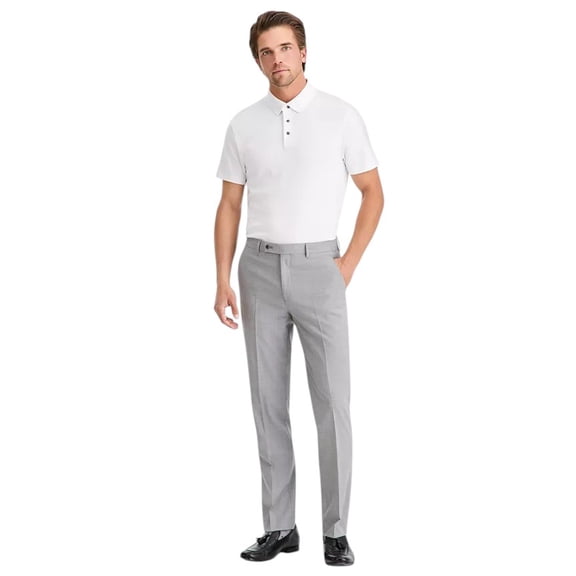 Calvin Klein Mens Slim fit Dress Pants 38 / 32 Light Grey Solid Stretch