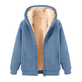 thumbnail image 3 of Women Fleece Coat Winter Warm Casual Long Sleeve Hooded Jackets Plus Size Fall Winter Cardigan Plush Warm Outwear, 3 of 7