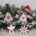 thumbnail image 6 of Norbi Wooden Christmas Ornaments Set 12 Pcs Wood Christmas Hanging Decoration Ornaments for Xmas Tree with Wood Storage Box Angels Snowflakes Elk Christmas Tree Bells Shapes Pendant Decor, 6 of 7