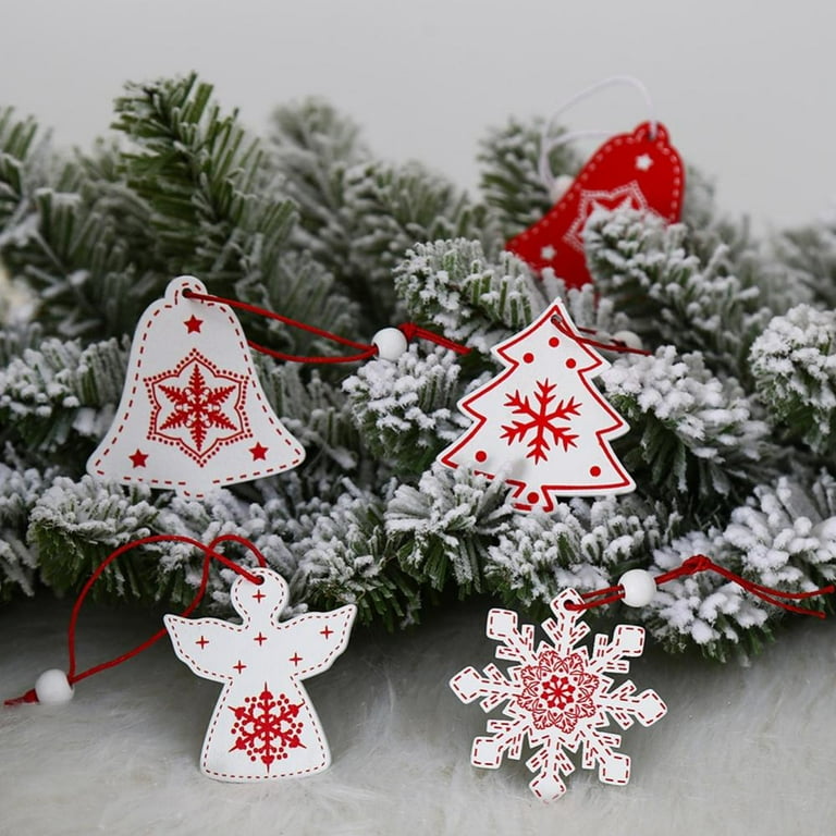 Christmas Decorations Ornaments Shatterproof Colored Heart Garland Shape  Xmas Tree Hanging Decoration Ornament Small Gifts Indoor for Christmas Tree
