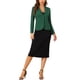 thumbnail image 2 of BLAZER DE TRABAJO CHIC PARA MUJERES INSPIRADOR CON SOLAPA Y MANGAS LARGAS, TRAJE BLAZER EN VERDE PROFUNDO TALLA 2XL, 2 of 6
