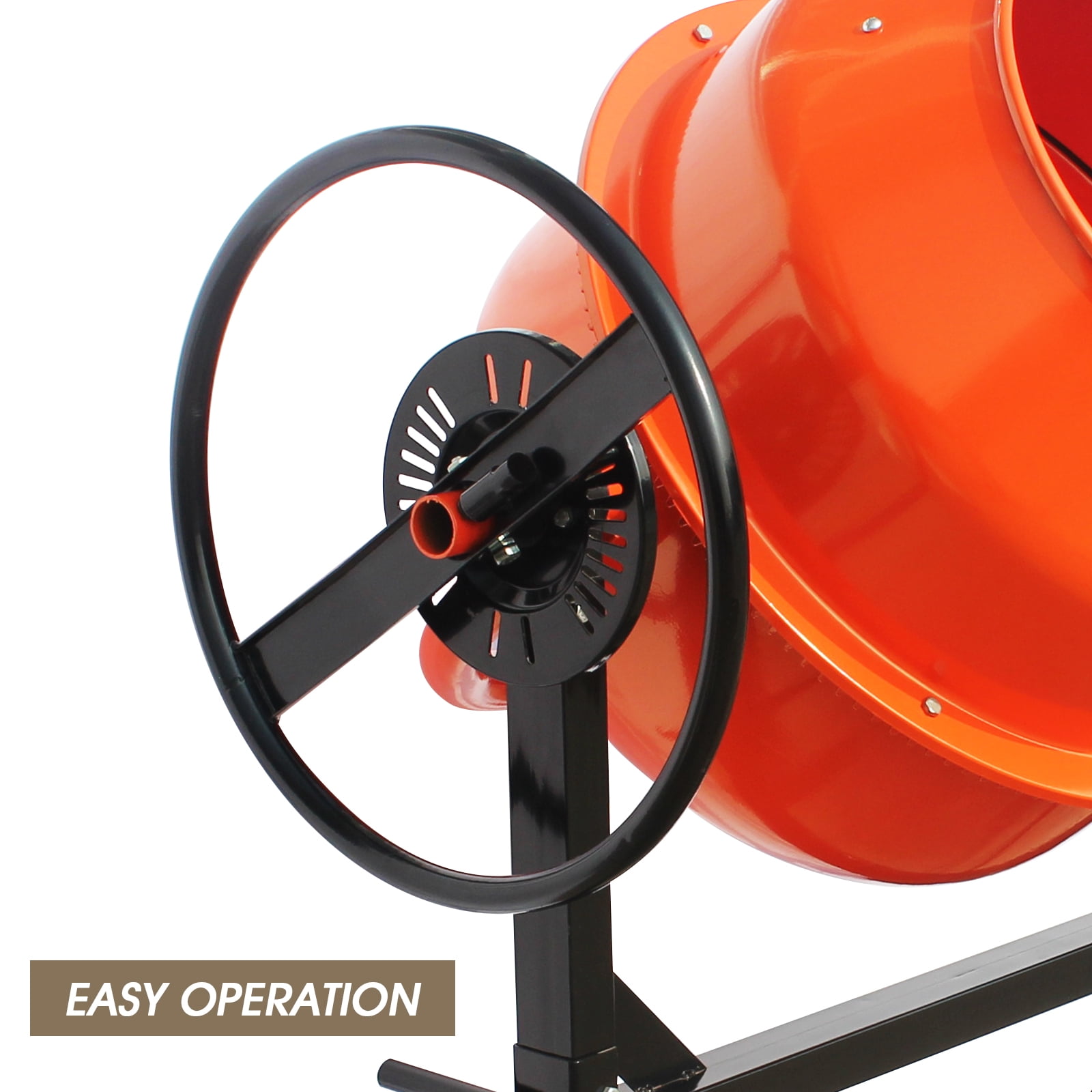 Oarlike Electric Concrete Mixer 4/5 HP 5 Cu Ft Portable Cement Mixing Machine for Stucco, Mortar Seeds with Wheel and Stand