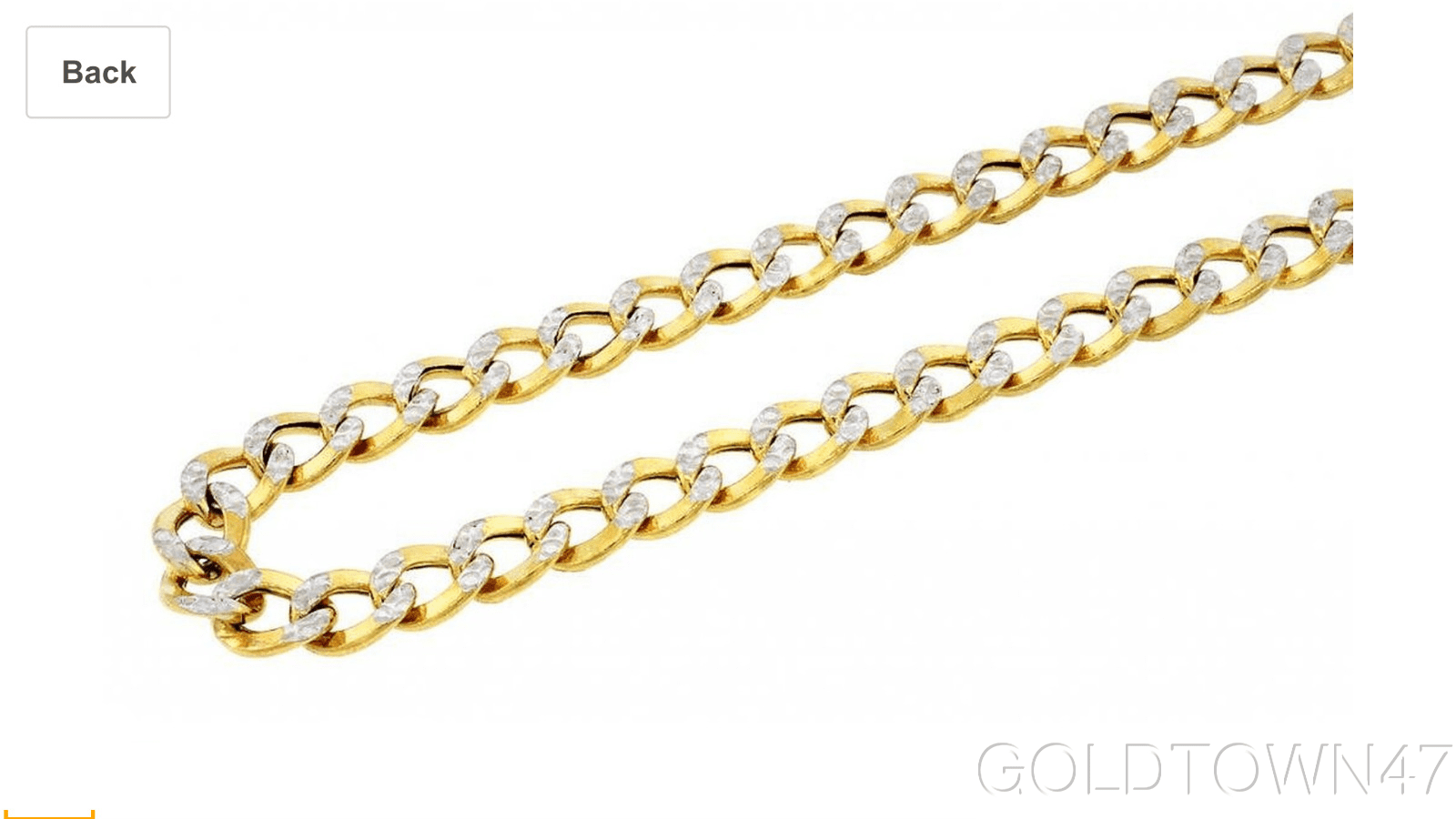 Gold Town Corp. - 14K Yellow Gold Hollow Pave Diamond Cut Cuban Link Chain Necklace 3.5MM