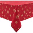 thumbnail image 1 of Christmas Tablecloth 60×84 Inch, Gold Snowflake Christmas Table Cloth for Winter, Red Christmas Tablecloths, Waterproof Spill-Proof Table Cover for Table, Kitchen, Dining, Holiday, 1 of 5