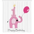 thumbnail image 3 of Ambesonne Birthday Shower Curtain, Girls Party, 69"Wx84"L, Pale Pink White, 3 of 3