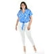 thumbnail image 4 of Blusa fresca con moño Roman fashion /Tallas Extras, 1819 (Azul) azul 38, 4 of 5