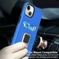 thumbnail image 6 of CoverON For Apple iPhone 13 Mini Case, KickStand Ring Credit Card slot Rugged Phone Cover Magnetic holder, Blue, 6 of 10