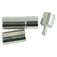 thumbnail image 2 of 10 Set Silver Leather Glue In Bayonet Push Jewelry Closure DIY Tube Clasp Jewelry Making 20X7MM, 2 of 9
