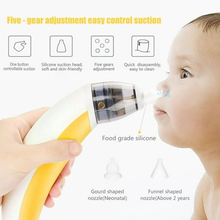 TOPINCN Eletric Baby Safe Nose Cleaner Vacuum Suction Nasal Mucus Aspirator Snot Sucker,Nasal Suction (Best Nose Cleaner For Babies)
