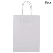 ZPSHYD Bolsa de Regalo de Papel Kraft, 25 Bolsas de Papel Kraft Multicolor, Bolsas de Fiesta, Bolsa de Regalo para Boda, Bolsa de Dulces con asa(Blanco)