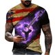 thumbnail image 1 of Hombres Casual cuello redondo estilo fresco 3D impresión digital pulóver Fitness deportes pantalones cortos mangas camiseta blusa Pompotops oipoqjl31649, 1 of 4