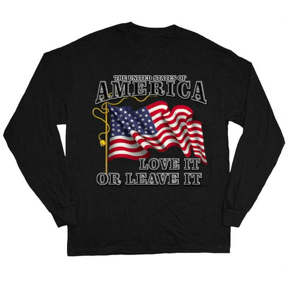 USA Love it or Leave it T-shirt Men's Long Sleeve Tee Black