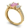thumbnail image 2 of Clara Pucci 14K Yellow Gold 1.88ct Pink Three-Stone Ring for Women, 2 of 8
