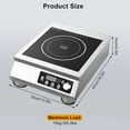thumbnail image 2 of 3500W Commercial Induction Cooktop, 110-120V 8 Power Levels Electric Burners for Cooking, Induction Hob for Chefs, Hotels, 2 of 8