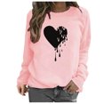 thumbnail image 1 of Chandail en Molleton à Manches Longues et Col Rond Motif Amour pour Femmes, 1 of 3