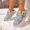 Light Blue, variant on Distressed Denim Mules for Women Vintage Buckle Backless Plush Fuzzy Lined Mule Slipper Boots Platform Warm Comfort Non Slip Walking Shoes Light Blue 38(US-7)